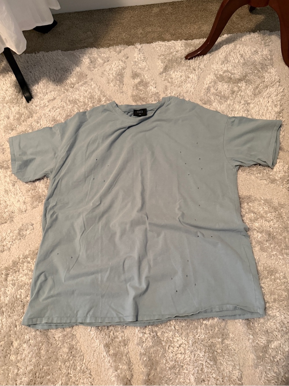 Vici Light Blue Short Sleeve Crew T-Shirt